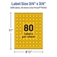 thumbnail image 6 of Avery Printable Square Labels, Bright Yellow, 0.75" x 0.75", 3,200ct, 6 of 11