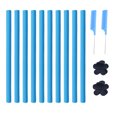 thumbnail image 1 of TFixol Self-Locking Foam Hair Rollers Set with Steel Combs and Clips for Curly Styles, Blue, 1 of 6