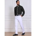 thumbnail image 5 of DARING DIVA Men's Contrast Trim Long Sleeve Button Down Formal Shirts L Black, 5 of 7