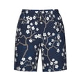 thumbnail image 7 of Disketp Men's Swim Trunks Hawaiian Breathable Surf Beach Swimsuits Mesh Lining Beach Shorts with Pockets-Cherry Blossoms on Navy Background, 7 of 7
