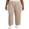 thumbnail image 1 of CHOK Women‘s Plus Size French Terry Cloth Cargo Pants  28” Inseam, 1 of 6