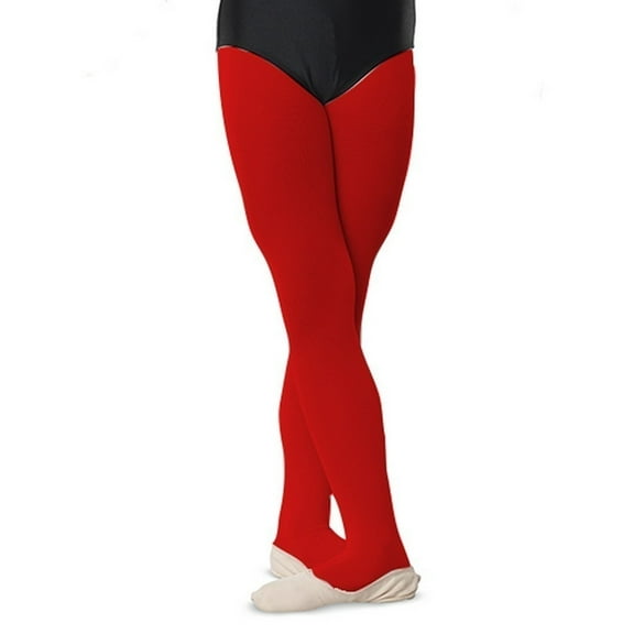 Danshuz Girls Red Comfortable Dance Nylon Stretch Tights 8-10