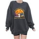 thumbnail image 1 of Blusa de manga larga suelta con estampado de moda para mujer, blusas informales con cuello redondo, sudaderas con capucha Pompotops FGAJ4635, 1 of 5