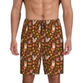 thumbnail image 2 of Picia Autumn Thanksgiving Pajama Shorts for Men, Men's Pajama Bottoms, Sleepwear,Short Pajama Pants-3X-Large, 2 of 9