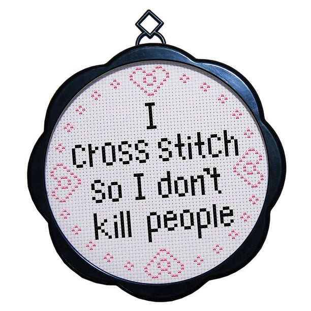 Funny adult cross stitch kit - Quote embroidery kit with easy counted  pattern