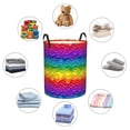 thumbnail image 4 of Fotbe Bright Rainbow Cesto de Ropa con Asas, Cesto Impermeable de Gran Capacidad, Bolsa de Lavado para Dormitorio, Cesto de Ropa con Ruedas y Asas-Small, 4 of 6