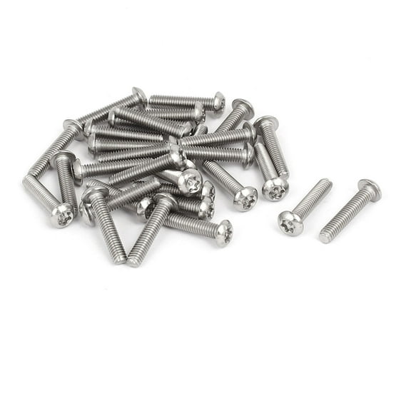 M4x20mm 304 Stainless Steel Button Head Torx Tamper Resistant Screws 30pcs