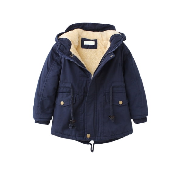 Mercatoo Girls Fleece Lined Hooded Jacket Kids Fuzzy Zip Up Solid Windproof Outerwear Winter Warm Cozy Coat with Pocket