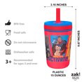 thumbnail image 2 of Zak Designs 15 oz Travel Straw Tumbler Plastic and Silicone with Leak-Proof Straw Valve for Kids, 2-Pack Super Pets, 2 of 5