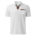 thumbnail image 5 of VgaVtl Big and Tall Polo Shirts for Men Summer Short Sleeve Waffle Collared Casual Color Block Going Out T-Shirt for Men, 5 of 5