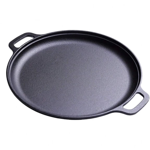 Cast Iron Grill Pan - Pre-Seasoned 11.02 Inch Skillet with Dual Large Loop Handles, Non-Stick Kitchen Cookware for Stovetop, Oven, and Pizza