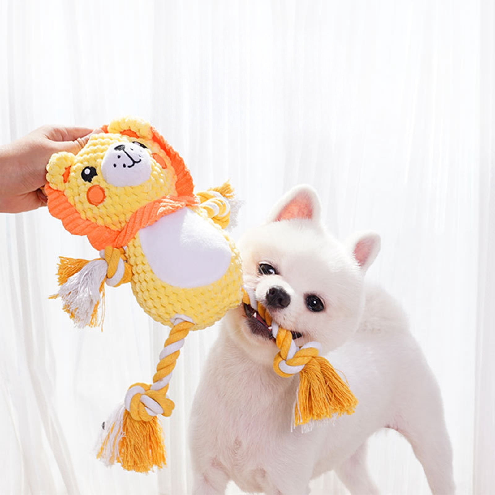 YiJuHui 2pcs Squeaky Dog Chew Toys for Aggressive Chewers, Interactive Plush Grinding Doll with Rope Core for Boredom Relief and Dental Health, Durable Pet Grinding Toys for Tug of War and Fetch