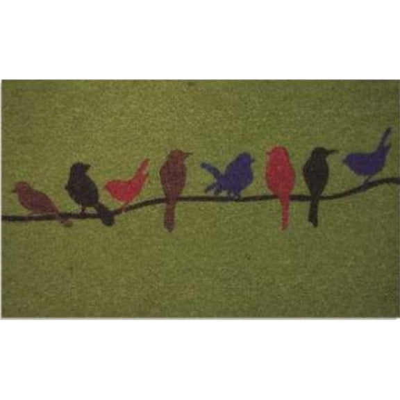 Geo Crafts G045 18 x 30 in. Coir Colorful Birds Welcome Doormat