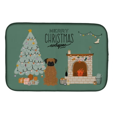 Carolines Treasures CK7680DDM Brindle Boxer Christmas Everyone Dish Drying Mat 14 x 21" multicolor