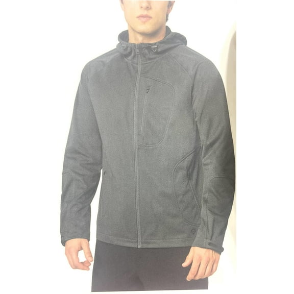 Mondetta Men's Full Zip Wind Water Resistant Hooded Jacket, Gray Medium