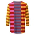 thumbnail image 5 of Otntypg Womens T-Shirts Dressy Casual 3/4 Sleeve Striped Color Block Print Summer Crew Neck Oversized Basic Tunic Tees Loose Lightweight Comfy Pullover Tops Hot Pink XXL, 5 of 6