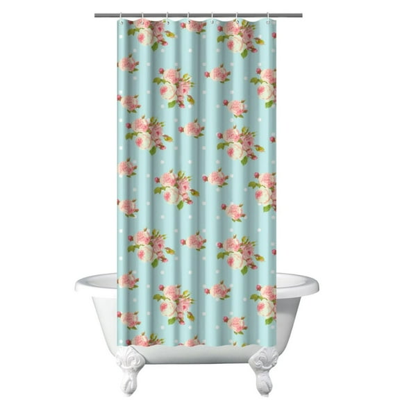 Waterproof Pioneer Shower Curtain 36x72 Inch Polyester Unique Colorful Floral Shower Curtain for Bathroom Hotel Home Decor with 7 Plastic Hooks