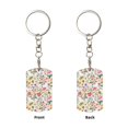 thumbnail image 2 of Goofa Bunny Floral Printed Rectangular Metal Keychain Bag Charm Floral Charm for Purse Keys Metal Keyring Gift for Women Accessories, 2 of 7