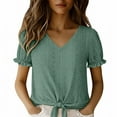 thumbnail image 6 of LIZUOJUNF Womens Tops Short Sleeve Shirts Lightweight Workout Tops Fashion Beach Vacation Clothes, M, 6 of 9