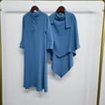 thumbnail image 2 of OGLCCG Girls Muslim Abaya Prayer Dress with Hijab 2pcs Solid Color Islamic Middle East Arab Dubai Dress Soft Ramadan Eid Clothes 4-12 Years, 2 of 8