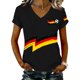 thumbnail image 1 of Women's Germany Football Graphic T-Shirt, V-Neck Casual Letter Print T-Shirt, Fashion Short Sleeve Graphic Tee, Summer Daily Lightweight Tops for Soccer Tournament 2026 Black Size: XL, 1 of 4