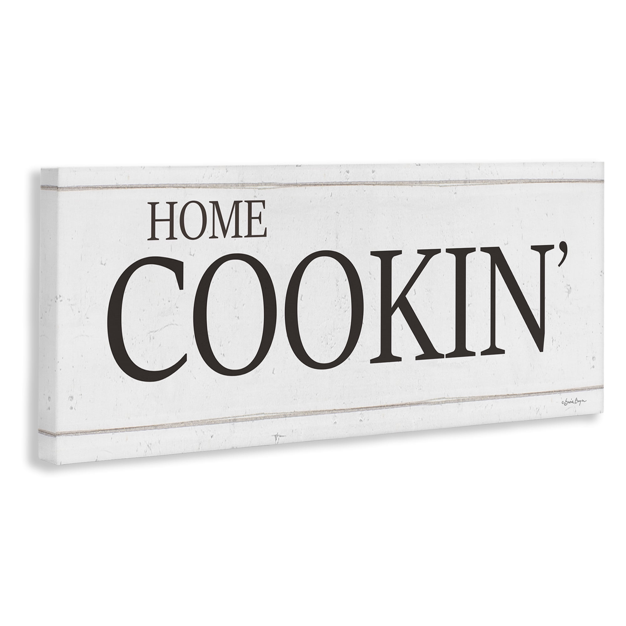 Stupell Industries Home Cookin' Phrase Food & Beverage Painting Gallery Wrapped Canvas Art Print Wall Art, 24 x 10