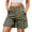 PK65_Army Green, variant on Womens Bermuda Shorts High Waisted Cargo Shorts with 6 Pockets Elastic Knee Length Summer Casual Shorts Army Green S