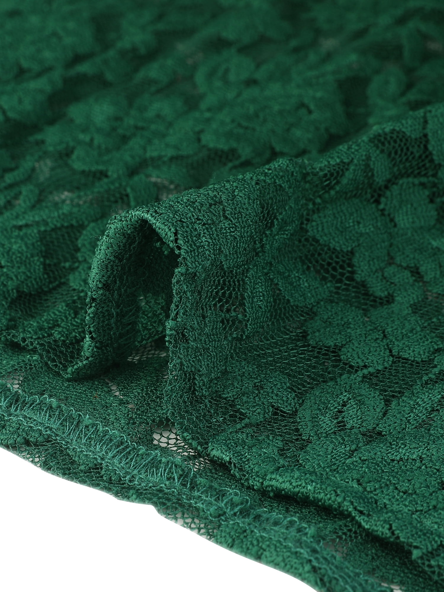DARING DIVA Lace Elastic Cuff Long Sleeves Vintage Blouse M Dark Green