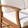 thumbnail image 4 of GDF Studio Lorelei Outdoor 8 Seater Acacia Wood Chat Set, Cream and Teak Finish, 4 of 8