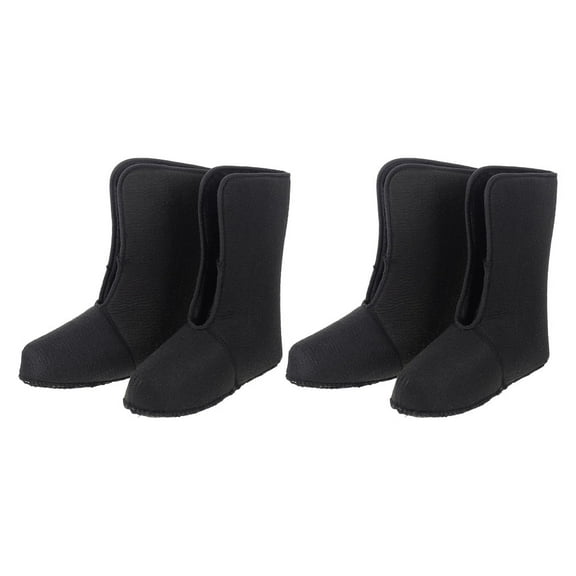 WEUVEB Soft Thermal Boot Liners for Men Black Oxford Cloth and Fleece Cold Weather Protection