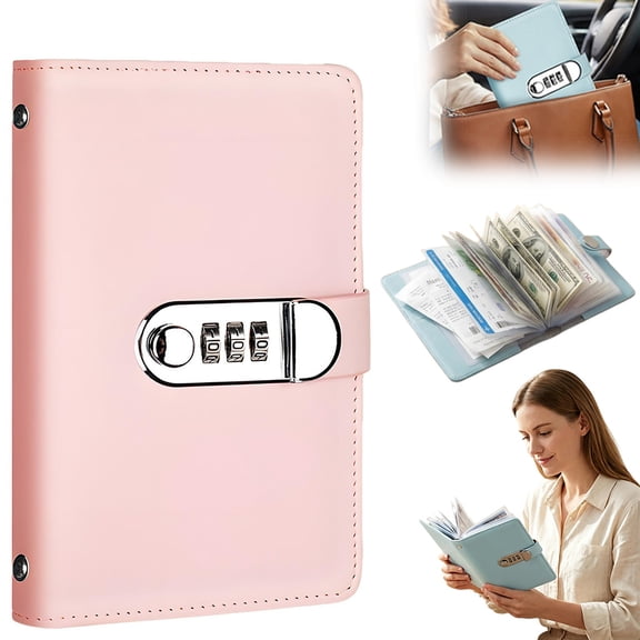 100 Envelope Savings Challenge Book with Combination Lock, Money Saving Binder with 100 Cash Envelopes, Savings Challenge Book for Budgeting & Savings Goals
