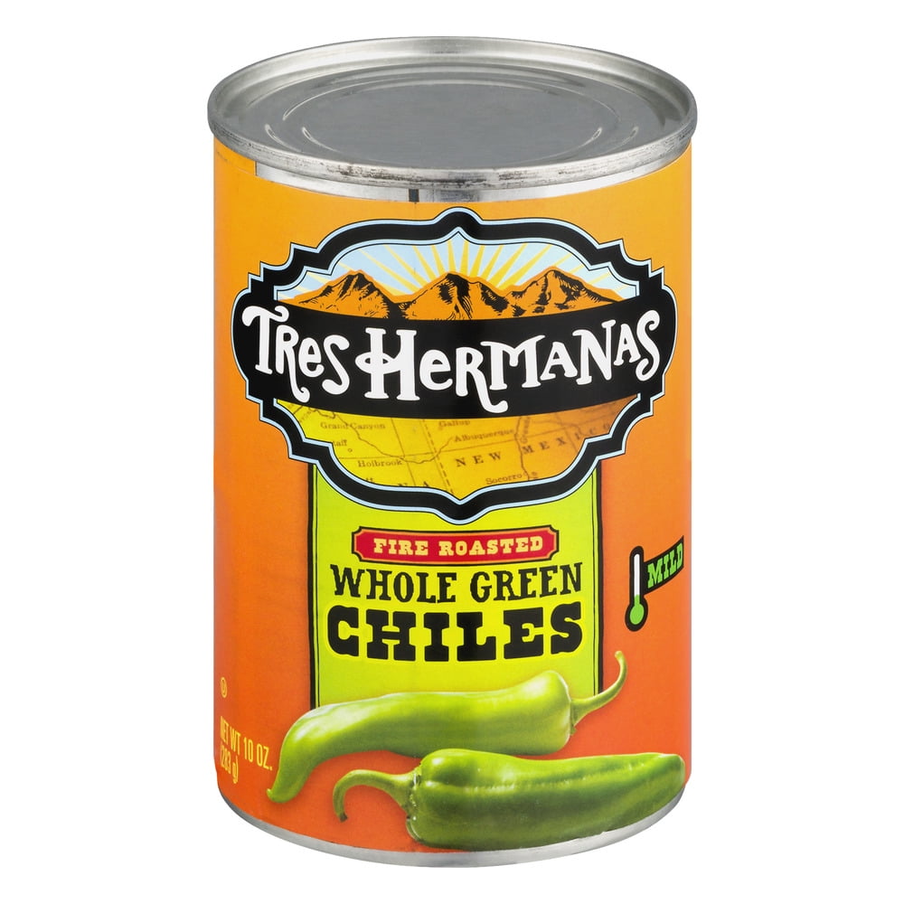 Tres Hermanas Fire Roasted Whole Green Chilies, 10 Oz