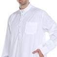 thumbnail image 3 of Men's Solid Color Arab Robe Traditional Thobe Garment for Prayer and Daily Wear, 3 of 7