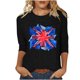 thumbnail image 2 of Fiudx Ofertas Flash Del Día Solo En Línea Blusas de Manga 3/4 para Mujer, Camisa con Estampado Vintage, Informal, Manga 3/4, Cuello Redondo, Blusa Estilo Túnica Boho, 2 of 4