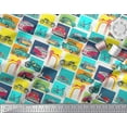 thumbnail image 2 of Soimoi Modal Satin Fabric Vehicles Patchwork Print Fabric by The Yard 42 Inch Wide, 2 of 3