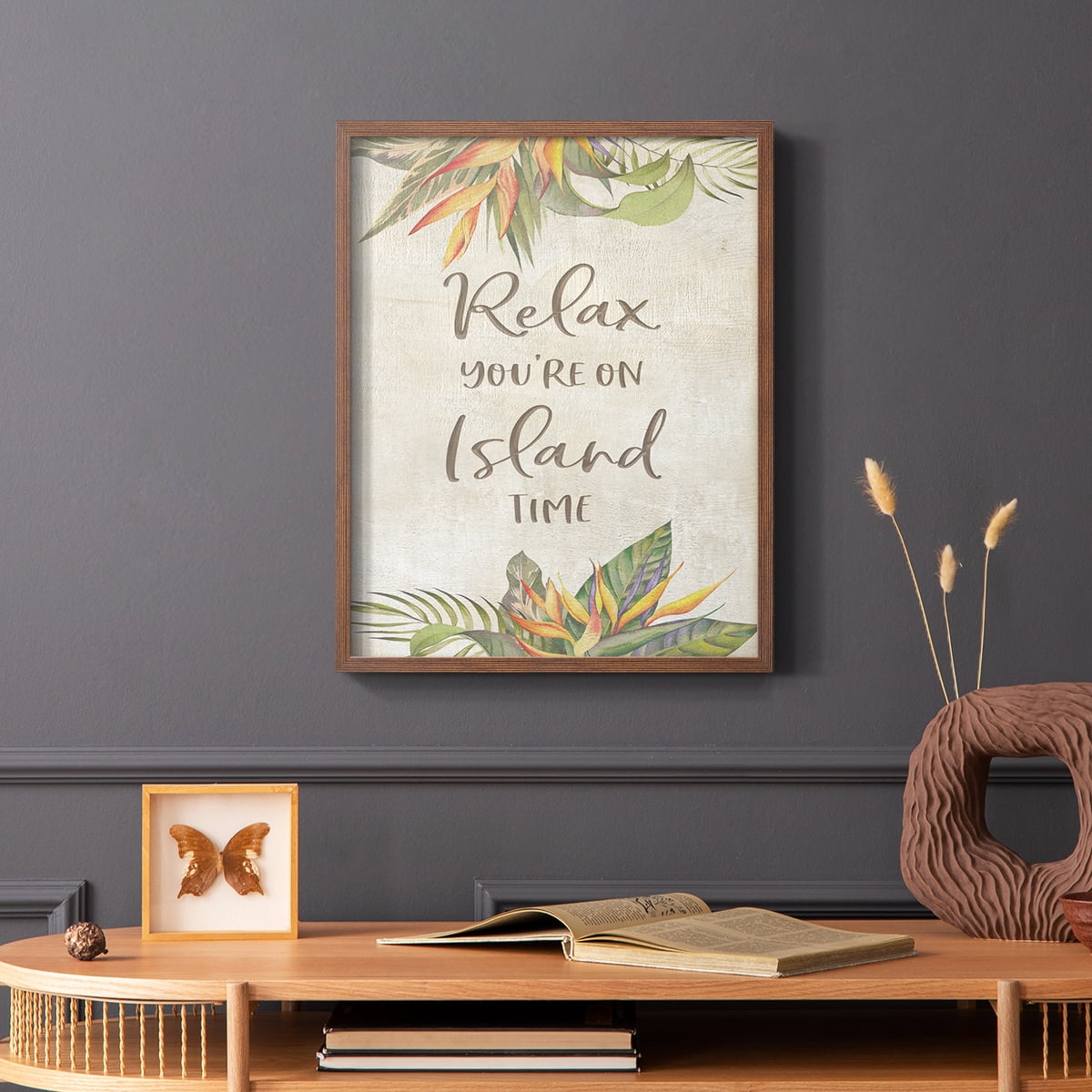You're On Island Time Framed Print - Solid Wood in Single Picture Frame Solid Wood 2 Framed Print