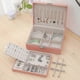 thumbnail image 3 of 2 Layers Jewellery Box, Pu Leather Jwelleries Women Set Box, Jewellery Organiser With Lockable Velvet Lining, Jewellery Box For Women To Hold Jewelry, 3 of 5