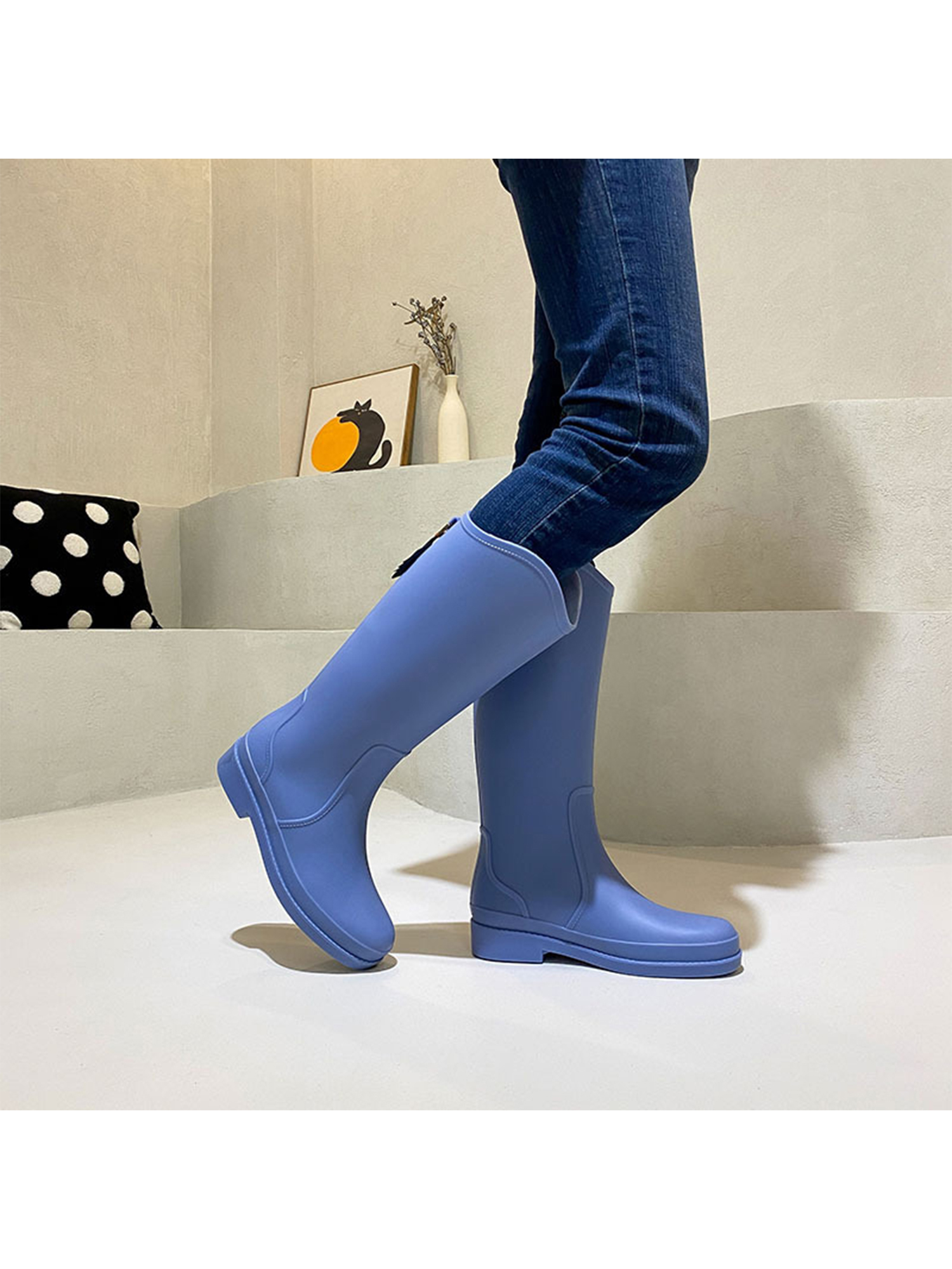 Bottes De Pluie Femme Mi-montantes - Imperméables, Antidérapantes, Légères Et Confortables Pour Toutes Les Saisons