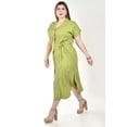 thumbnail image 2 of Vestido camisero de lino Roman Fashion /Tallas Extras 2107 (Pistache) verde claro 40, 2 of 6