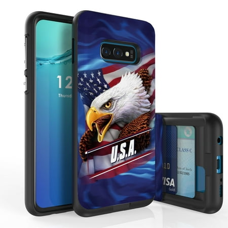 Galaxy S10e Case, Duo Shield Slim Wallet Case + Dual Layer Card Holder For Samsung Galaxy S10e [NOT S10 OR S10+] (Released 2019) Eagle (Best Mobile In Usa 2019)