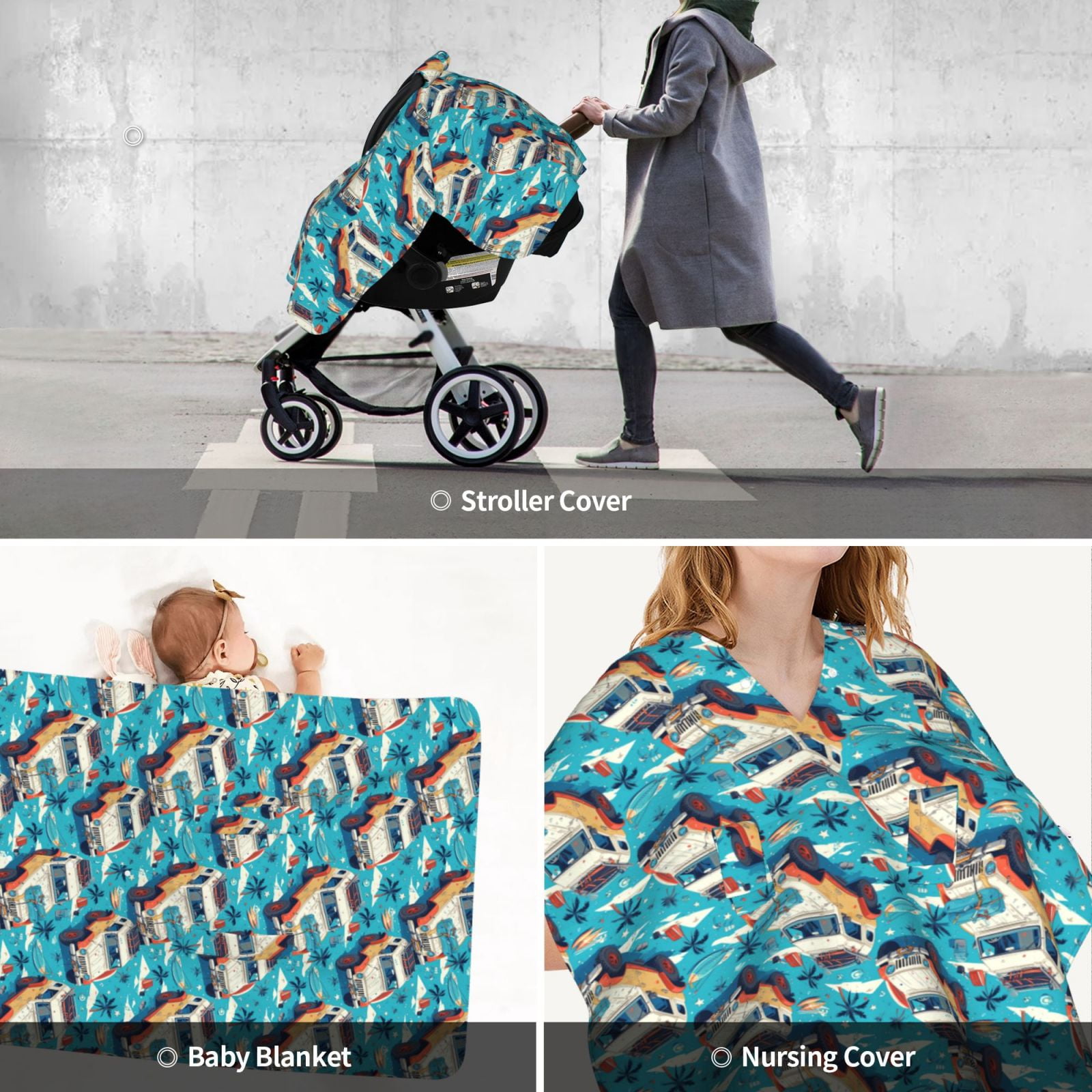 Car Seat Cover Baby - coconut tree travel SUV Breathable Infant Car Seat Cover for Baby Carseat, Lightweight Comfort Baby Essentials Must Haves Newborn Stuff for Girl Boy