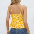 thumbnail image 5 of HIMIWAY 2023 Summer Sale Women's Fashion Sexy Floral Print V Neck Camisole Bow Casual Tops Adjustable Straps Yellow XL, 5 of 5