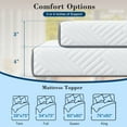 thumbnail image 6 of Mattress Topper Queen 3 inch Memory Foam Mattress Topper with Cooling Gel and Removable & Washable Embossed Cover, White, 6 of 9
