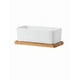 thumbnail image 1 of Ilios Xtellar Innova Maceta Rectangular Con Base De Madera Color Blanco, 1 of 5