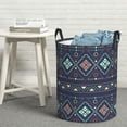 thumbnail image 3 of DouZhe Waterproof Collapsible Large Laundry Baskets, Aztec Ethnic Tribal Style Prints Circular Hamper with Handles, 3 of 7