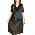 thumbnail image 3 of Sakmal Victorian Moomoo Nightgowns for Women Lace Night dress Black Short Sleeve Nightgowns, 3 of 4