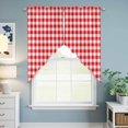 thumbnail image 6 of Swag Valance Curtains for Windows, Red White Plaid Light Filtering Kitchen Curtains with Rod Pocket, Modern Farmhouse Buffalo Check Gingham Window Treatment Valances for Living Room, 36x36 - 2 PCS, 6 of 9