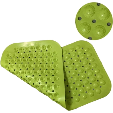 Non Slip Bath Mat Shower Massage Mat Bathroom Bathtub Mat with Suction Cups for Shower Stall,Bathroom 27.9 * 14.2in (Green)