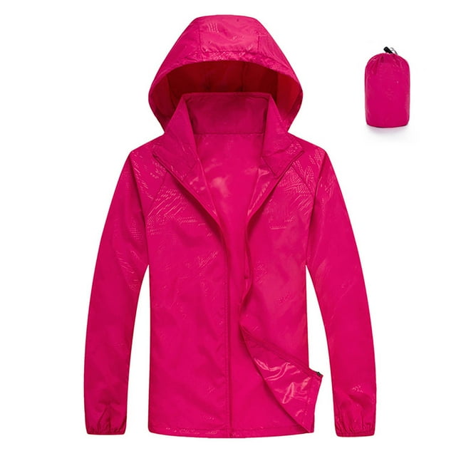 Timegard Packable Rain Jacket Women Lightweight Windbreaker Hoodes Outwear Fall Rain Coat with Pockets