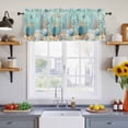 thumbnail image 3 of 2 Pack Marine Life Valance for Window Blue Shell Starfish Coral Eucalyptus Leaves Green Background Kitchen Valance Rod Pocket Short Curtain Topper Decorative Window Treatment for Living Room 60"x18", 3 of 9
